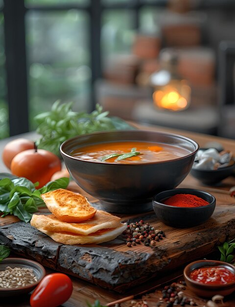 Supa calda într-un bol